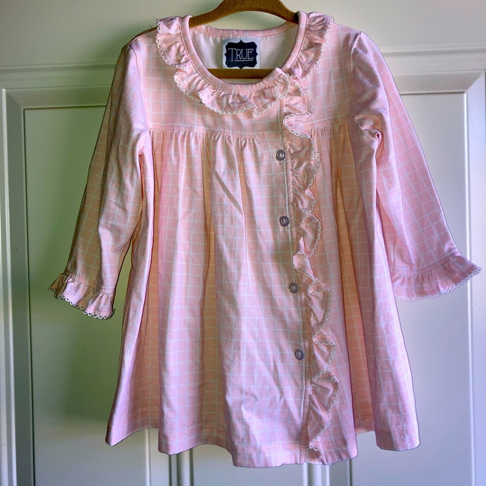 Euc Madeline style dress in pink gingham. Size 24m.